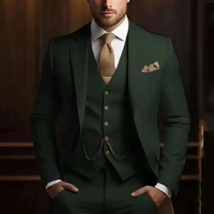 Men's High-grade Gentleman Temperament Slim Suit Three-piece Suit - IVOIRART.COM
