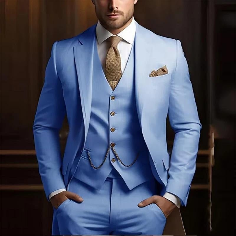 Men's High-grade Gentleman Temperament Slim Suit Three-piece Suit - IVOIRART.COM