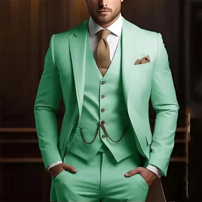 Men's High-grade Gentleman Temperament Slim Suit Three-piece Suit - IVOIRART.COM