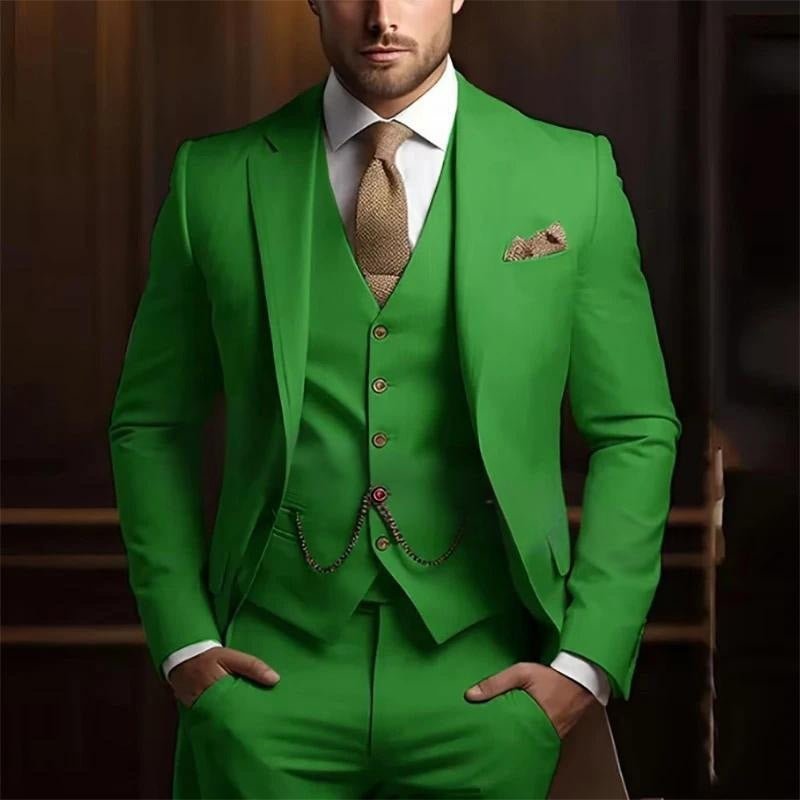 Men's High-grade Gentleman Temperament Slim Suit Three-piece Suit - IVOIRART.COM