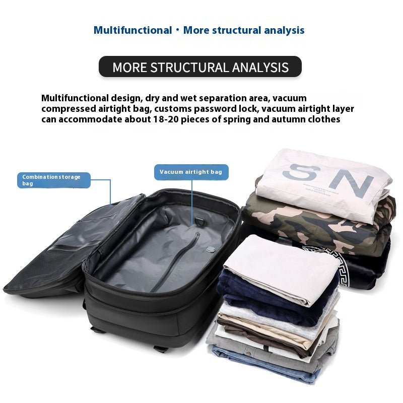 Men's Large-capacity Backpack Dry Wet Separation Anti-theft Package Business Leisure Unisex Backpack - IVOIRART.COM