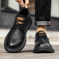 Men's Leather Breathable Business Casual Hollow Leather Shoes - IVOIRART.COM
