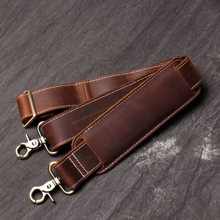 Men's Leather Hand Travel One Shoulder Crossbody Duffel Bag - IVOIRART.COM