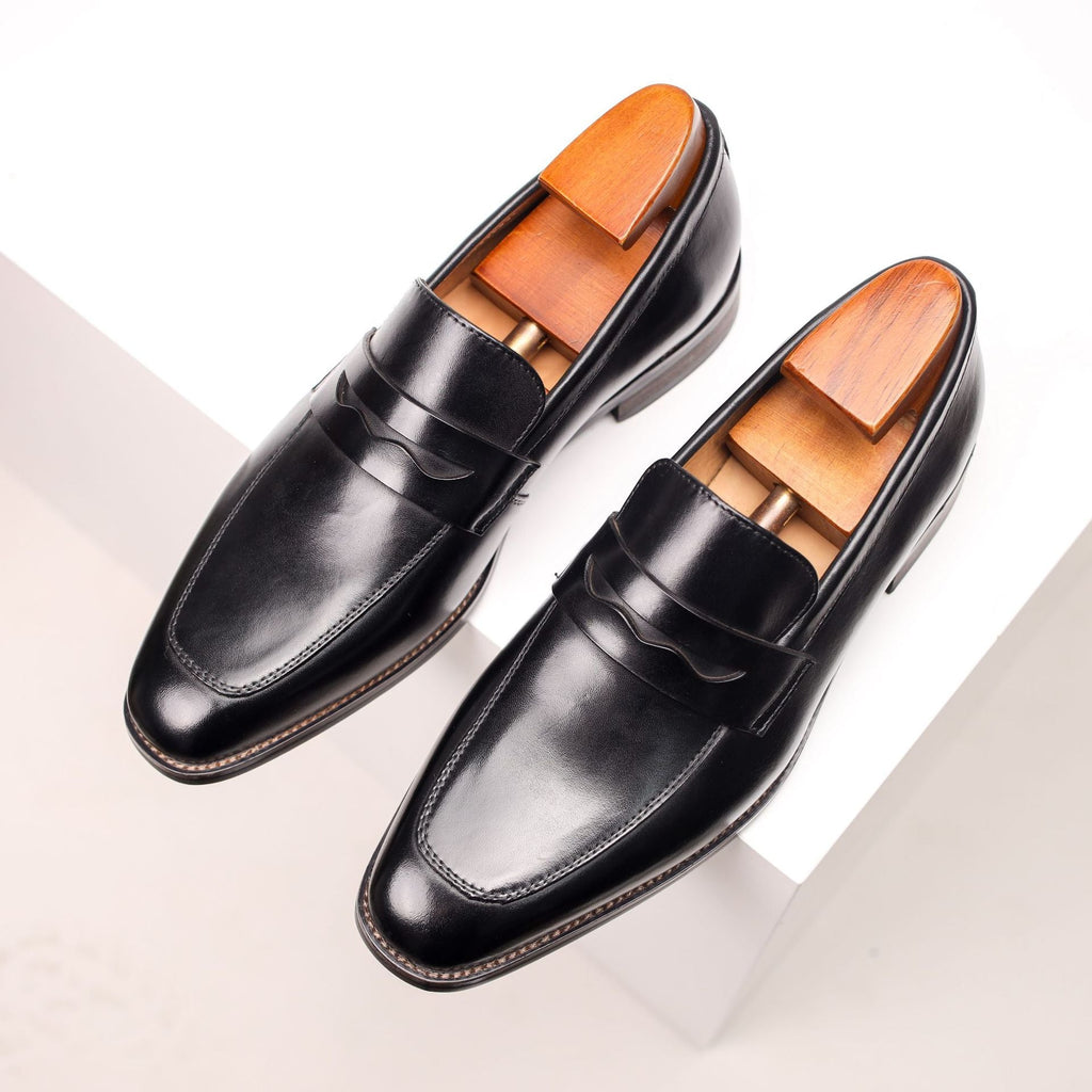 Men's Leather Shoes Business First Layer Cowhide Lazy - IVOIRART.COM