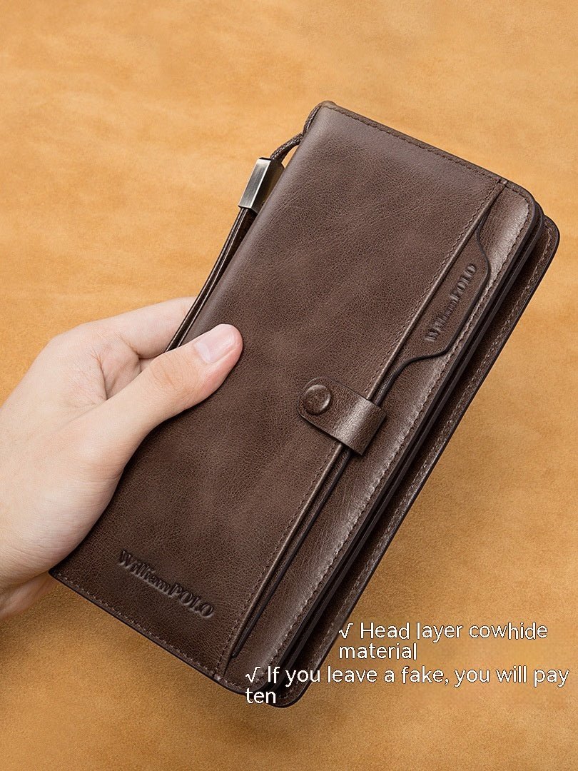 Men's Long Wallet Genuine Leather Wallet - IVOIRART.COM
