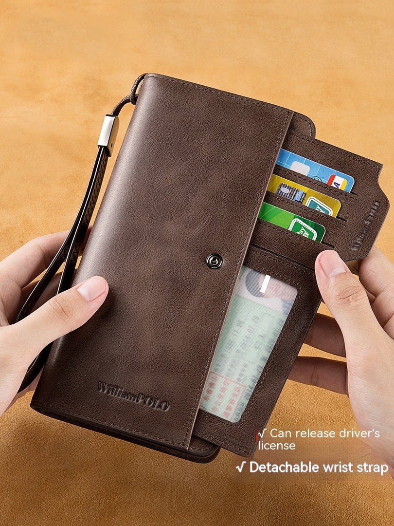 Men's Long Wallet Genuine Leather Wallet - IVOIRART.COM