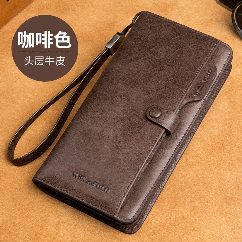 Men's Long Wallet Genuine Leather Wallet - IVOIRART.COM