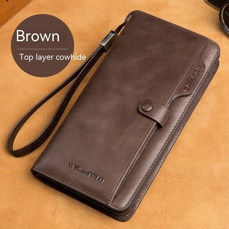 Men's Long Wallet Genuine Leather Wallet - IVOIRART.COM