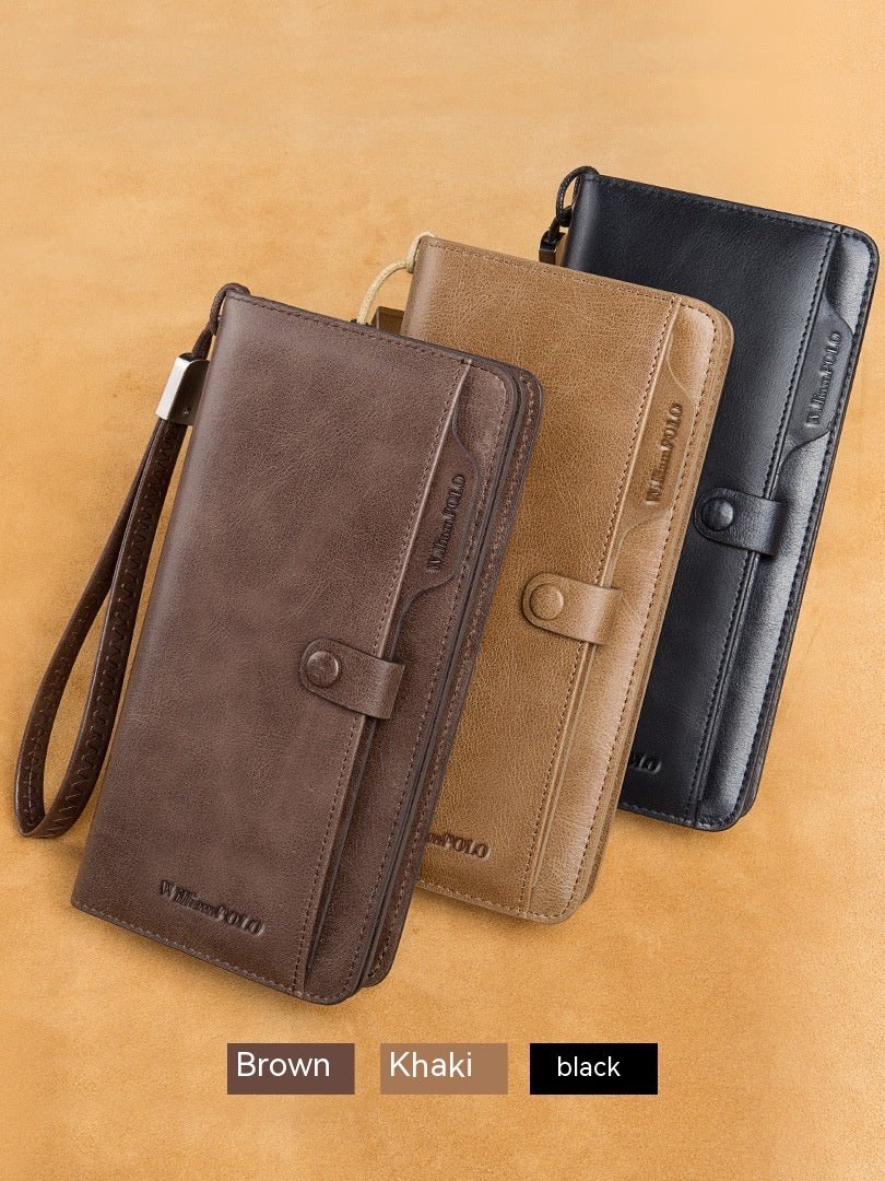 Men's Long Wallet Genuine Leather Wallet - IVOIRART.COM