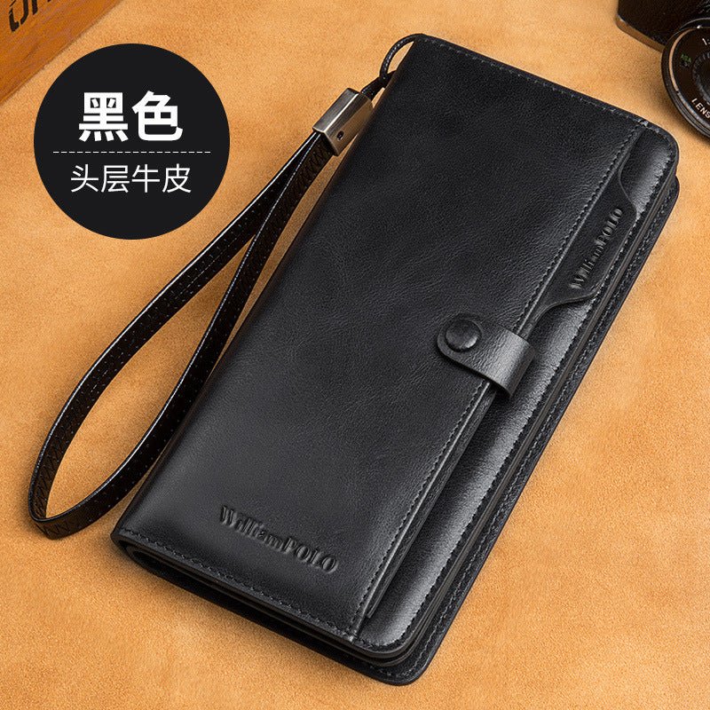 Men's Long Wallet Genuine Leather Wallet - IVOIRART.COM
