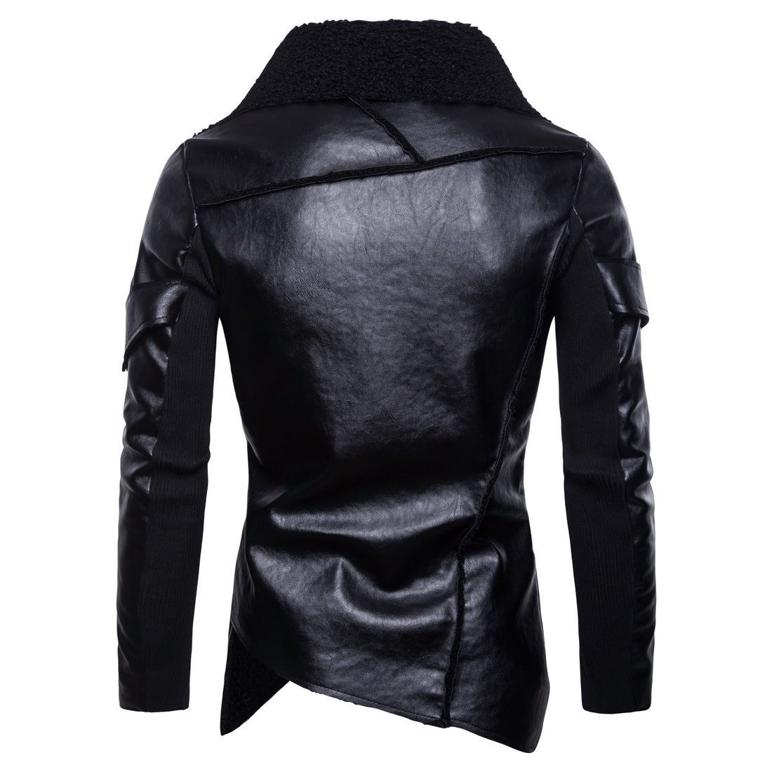 Men's Motorcycle Leather Jacket Personality Washed Leather Jacket Coat - IVOIRART.COM