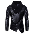 Men's Motorcycle Leather Jacket Personality Washed Leather Jacket Coat - IVOIRART.COM