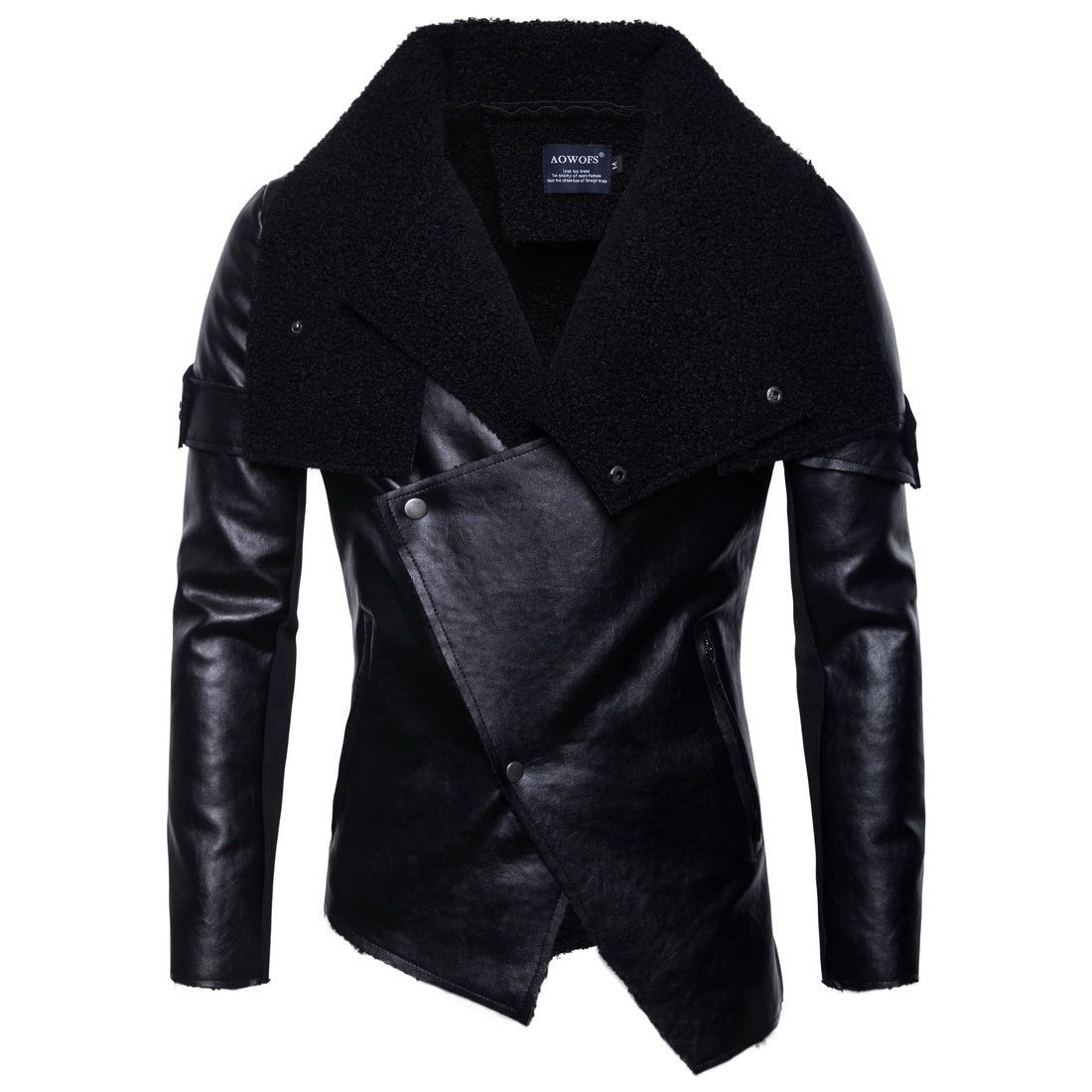 Men's Motorcycle Leather Jacket Personality Washed Leather Jacket Coat - IVOIRART.COM