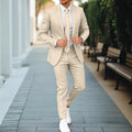 Men's New Linen Single Row One Button Suit - IVOIRART.COM