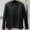 Men's Sheep Bubble Cropped Leather Jacket - IVOIRART.COM