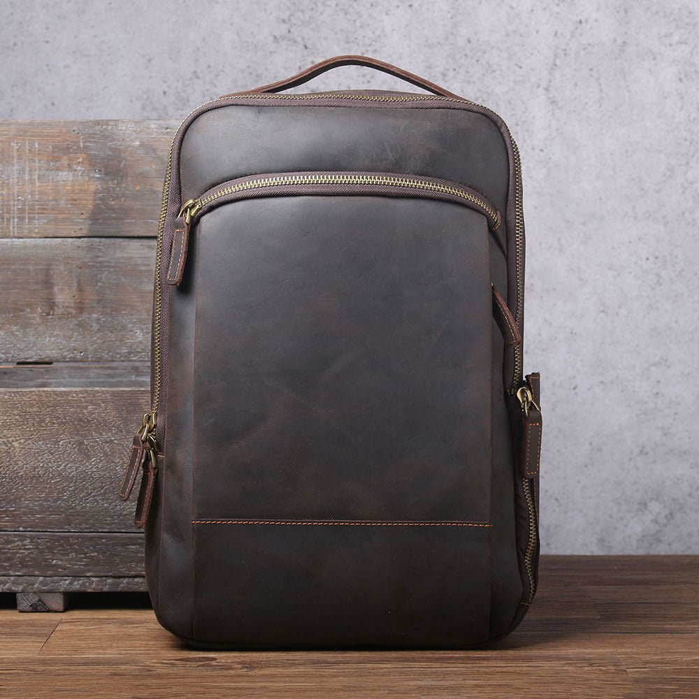 Men's Simplicity Vintage Casual Leather Backpack - IVOIRART.COM