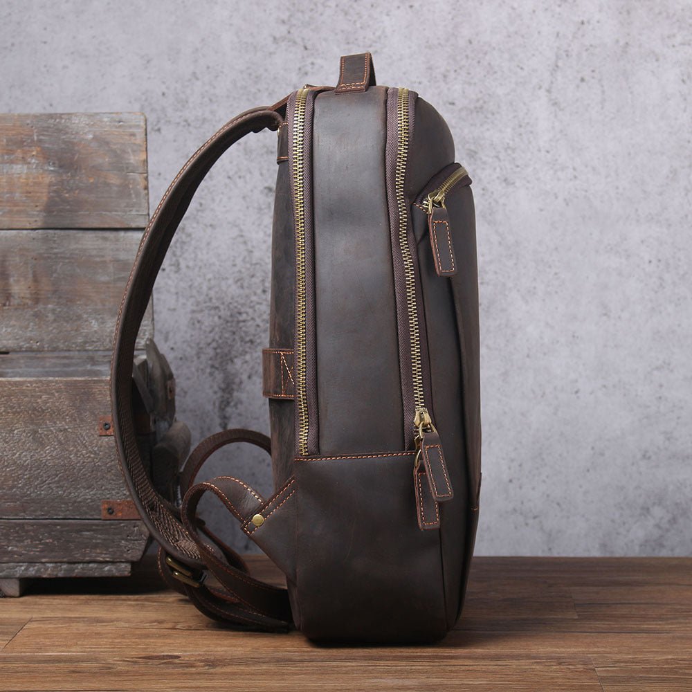 Men's Simplicity Vintage Casual Leather Backpack - IVOIRART.COM