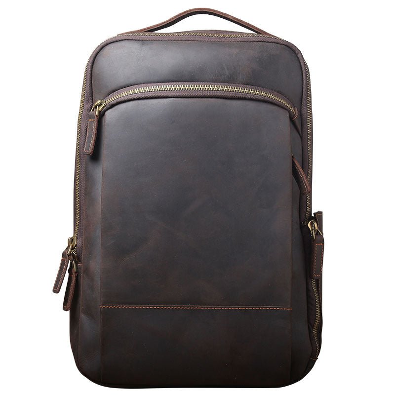 Men's Simplicity Vintage Casual Leather Backpack - IVOIRART.COM