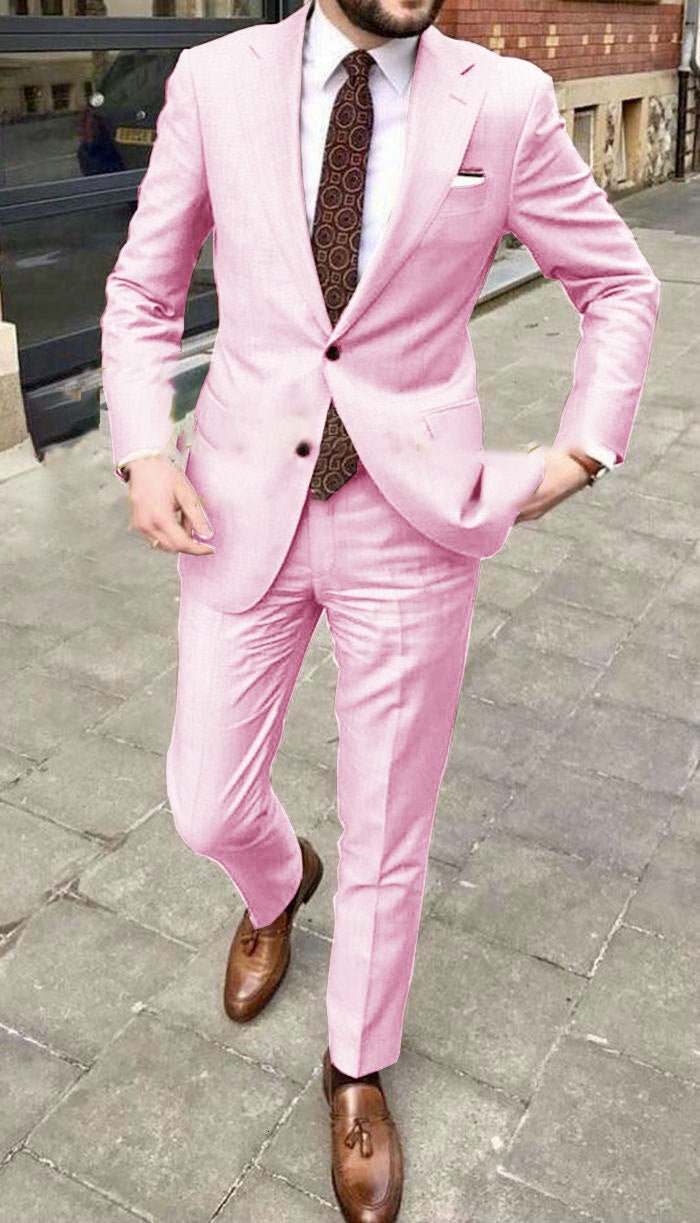 Men's Slim Fit Business Dress Two Button Set - IVOIRART.COM