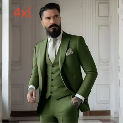 Men's Slim Fit Solid Color Business Suit Set - IVOIRART.COM