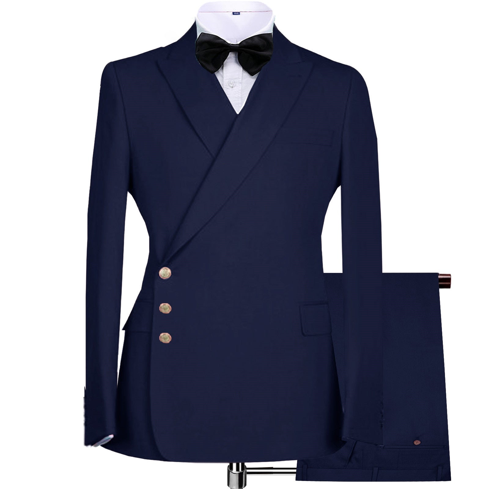 Mens Solid-Colored Slim-Fit Two-Piece Business Suit - IVOIRART.COM