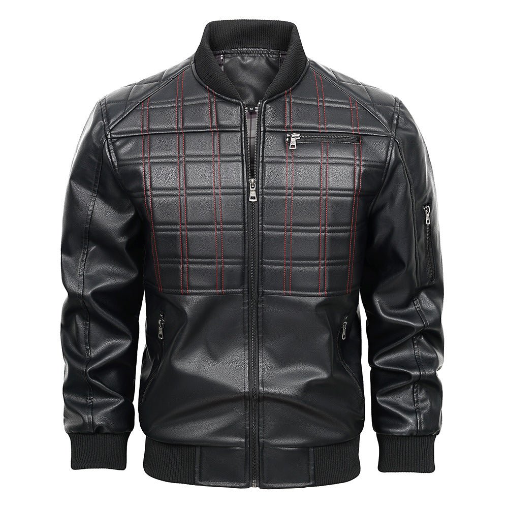 Men's Spring And Autumn New Leather Jacket - IVOIRART.COM