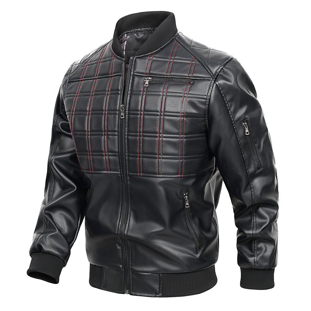 Men's Spring And Autumn New Leather Jacket - IVOIRART.COM