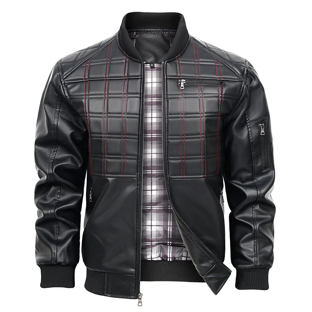 Men's Spring And Autumn New Leather Jacket - IVOIRART.COM