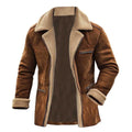 Men's Suede Warm Solid Color Multi-pocket Casual Jacket - IVOIRART.COM