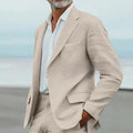 Men's Suit Casual Men's Linen Business Banquet Two-piece Suit - IVOIRART.COM