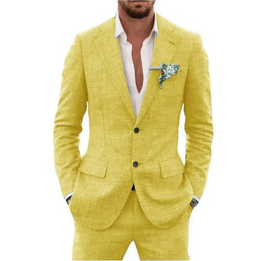 Men's Suit Linen Suit Wedding Party - IVOIRART.COM