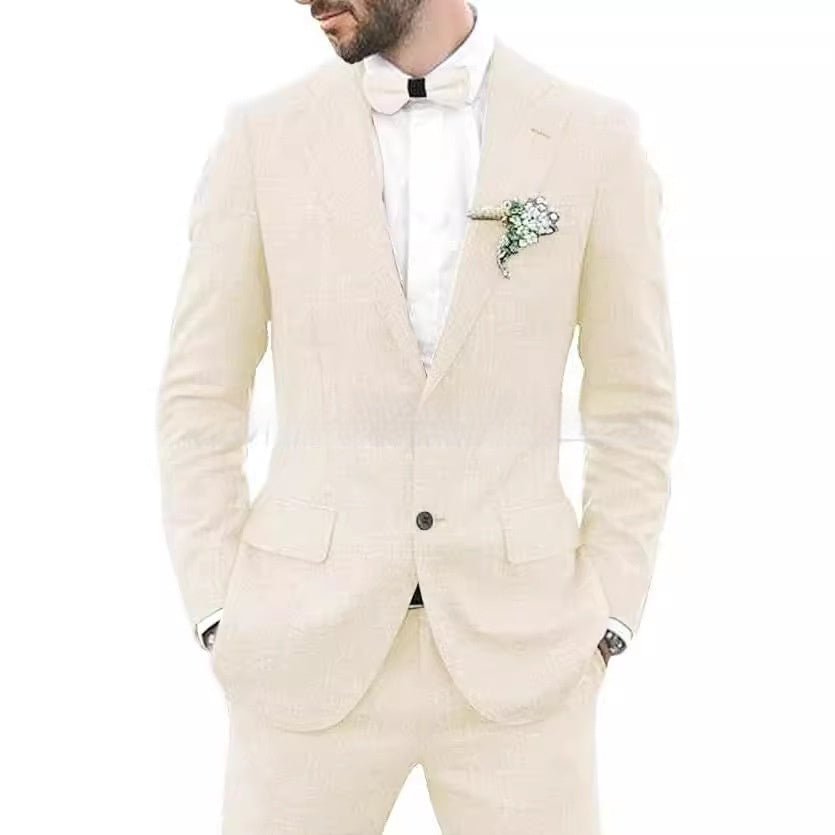 Men's Suit Linen Suit Wedding Party - IVOIRART.COM