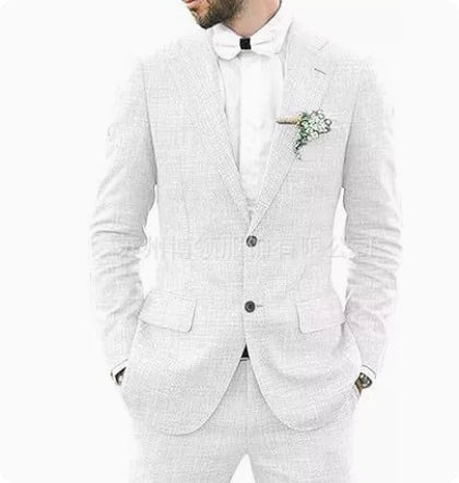 Men's Suit Linen Suit Wedding Party - IVOIRART.COM