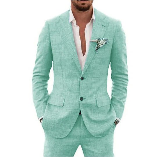 Men's Suit Linen Suit Wedding Party - IVOIRART.COM
