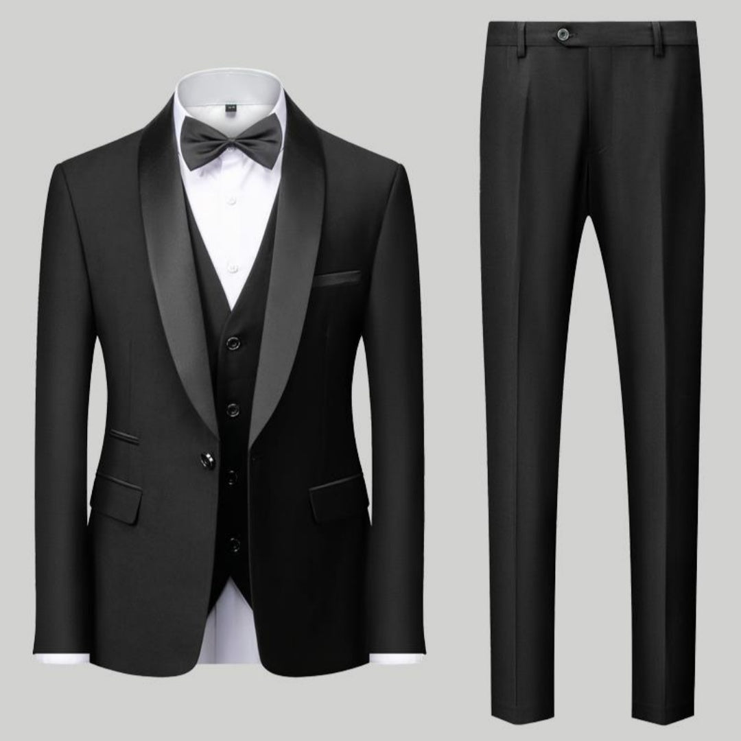 Men's Suit Set Green Fruit Collar Stage Suit Dress Host Performance Bridegroom Best Man Three-piece Suit - IVOIRART.COM