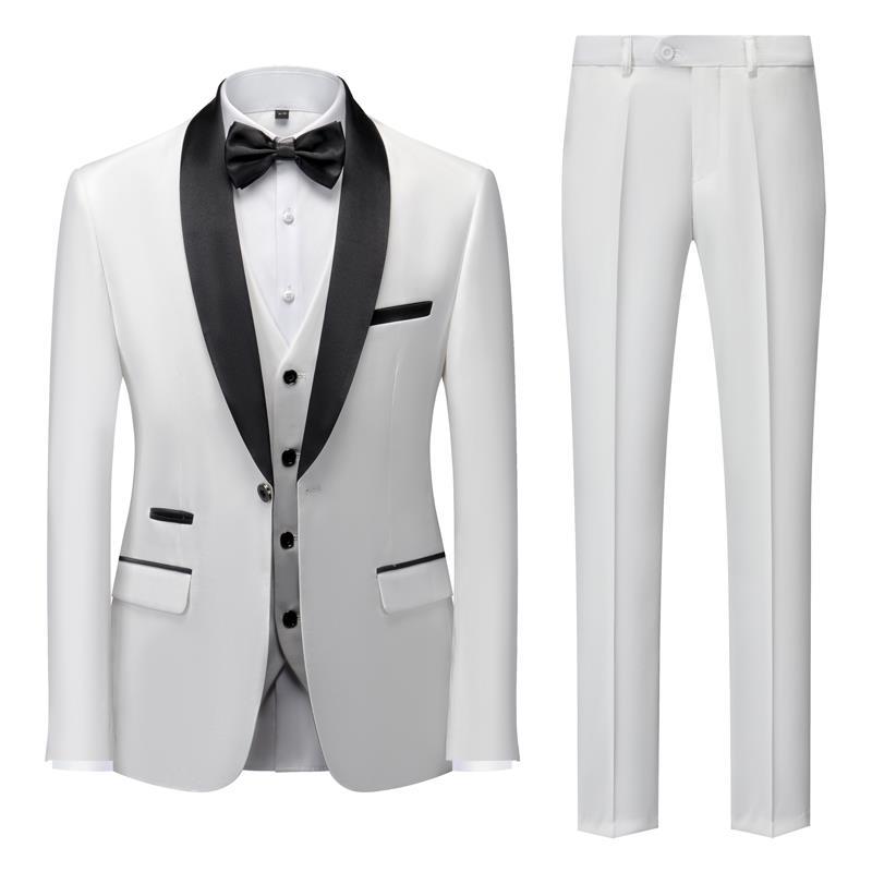 Men's Suit Set Green Fruit Collar Stage Suit Dress Host Performance Bridegroom Best Man Three-piece Suit - IVOIRART.COM