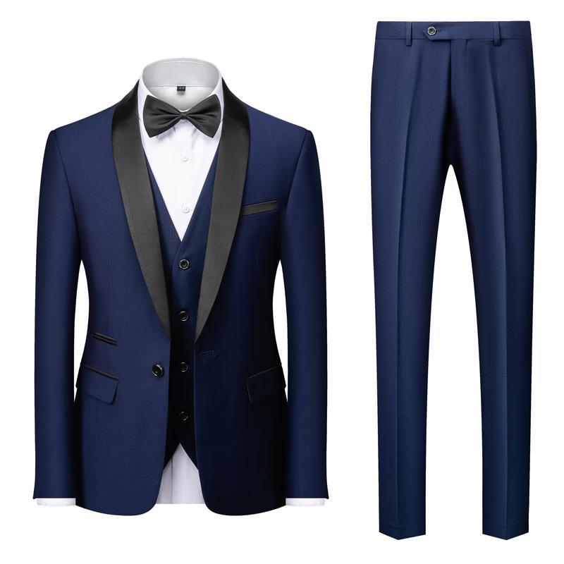 Men's Suit Set Green Fruit Collar Stage Suit Dress Host Performance Bridegroom Best Man Three-piece Suit - IVOIRART.COM