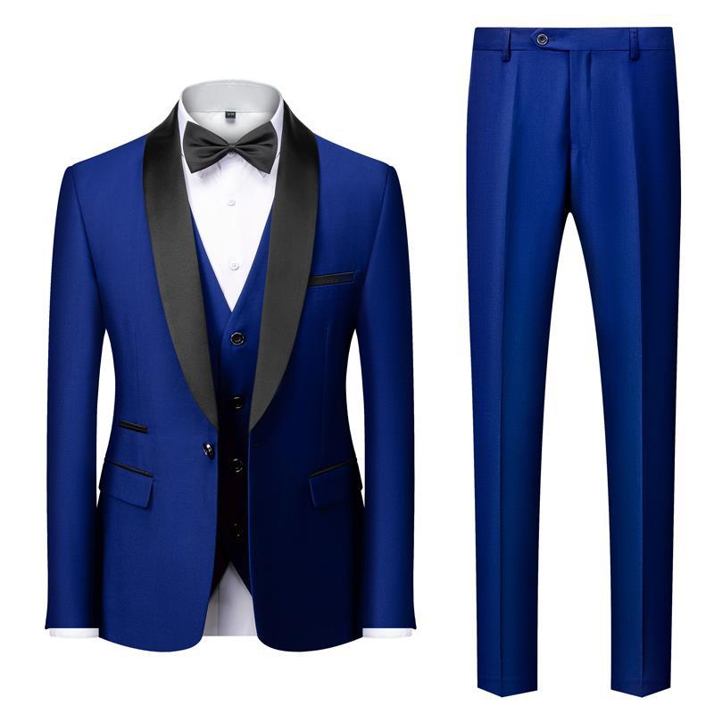 Men's Suit Set Green Fruit Collar Stage Suit Dress Host Performance Bridegroom Best Man Three-piece Suit - IVOIRART.COM