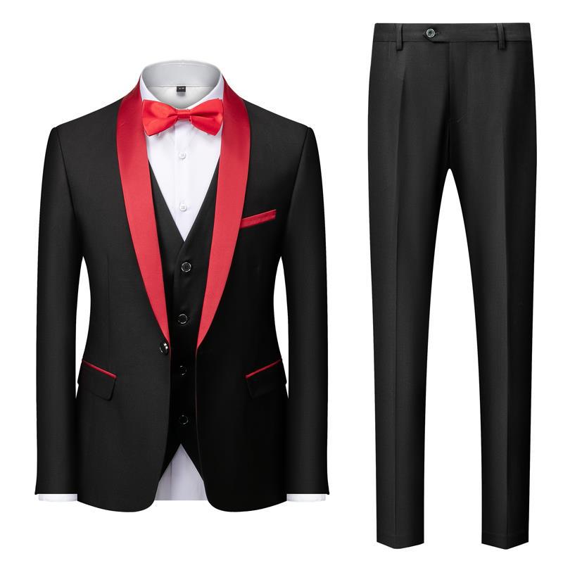 Men's Suit Set Green Fruit Collar Stage Suit Dress Host Performance Bridegroom Best Man Three-piece Suit - IVOIRART.COM