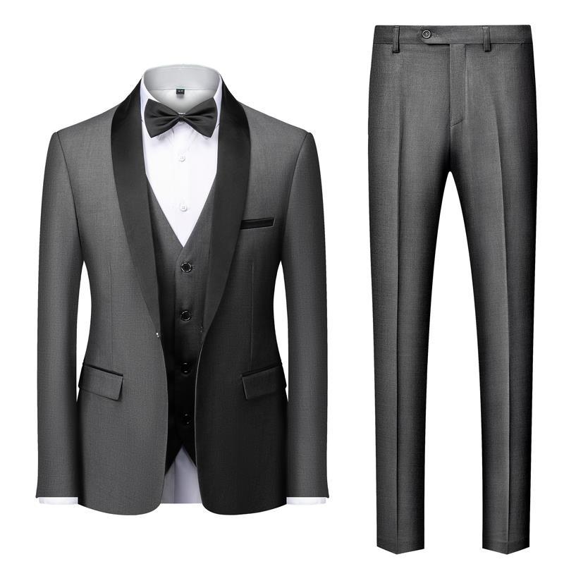 Men's Suit Set Green Fruit Collar Stage Suit Dress Host Performance Bridegroom Best Man Three-piece Suit - IVOIRART.COM