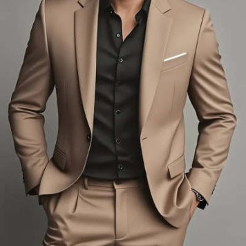 Men's Suit Set Slim Fit Casual Two-piece Suit - IVOIRART.COM