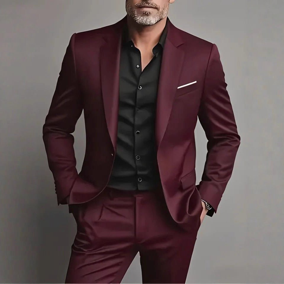 Men's Suit Set Slim Fit Casual Two-piece Suit - IVOIRART.COM