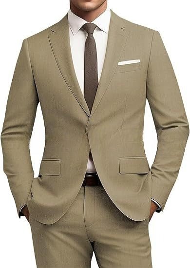 Men's Suit Slim Fit 2-piece Set Casual Business Set - IVOIRART.COM