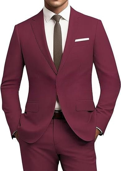 Men's Suit Slim Fit 2-piece Set Casual Business Set - IVOIRART.COM