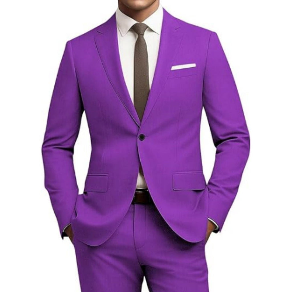 Men's Suit Slim Fit 2-piece Set Casual Business Set - IVOIRART.COM