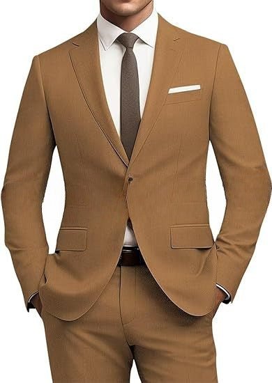 Men's Suit Slim Fit 2-piece Set Casual Business Set - IVOIRART.COM