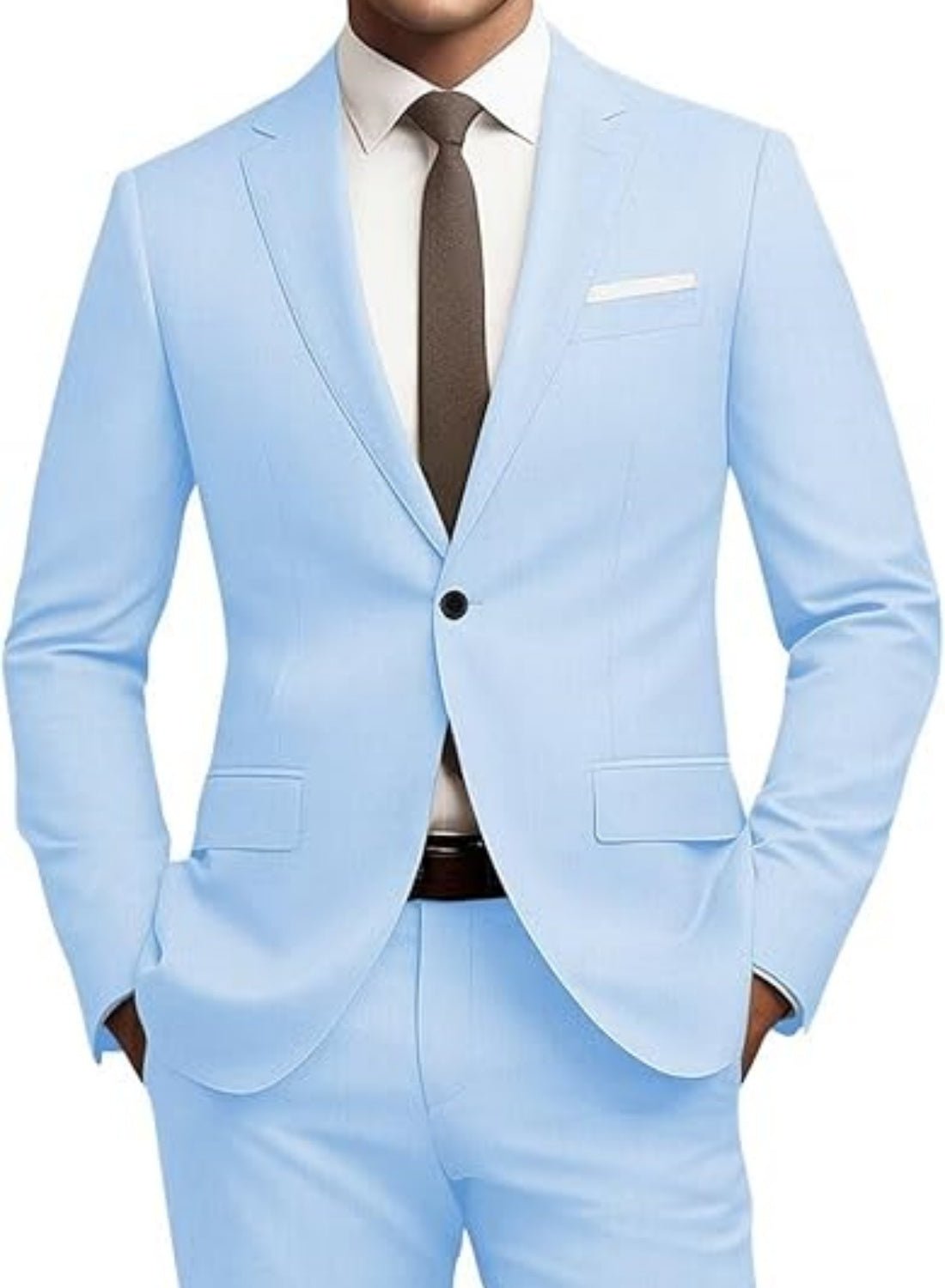 Men's Suit Slim Fit 2-piece Set Casual Business Set - IVOIRART.COM