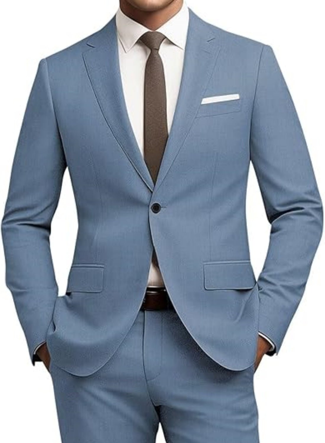 Men's Suit Slim Fit 2-piece Set Casual Business Set - IVOIRART.COM