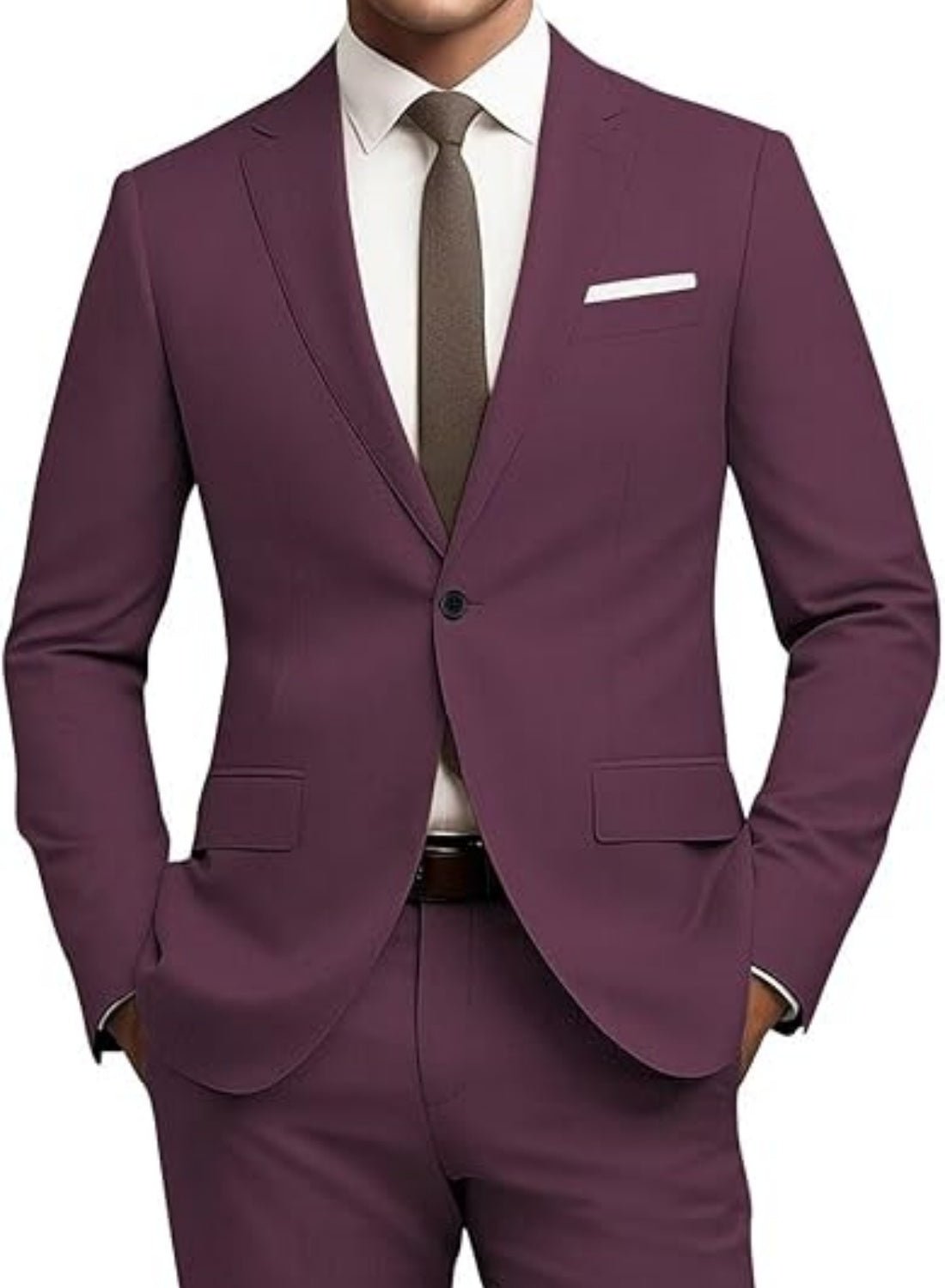 Men's Suit Slim Fit 2-piece Set Casual Business Set - IVOIRART.COM