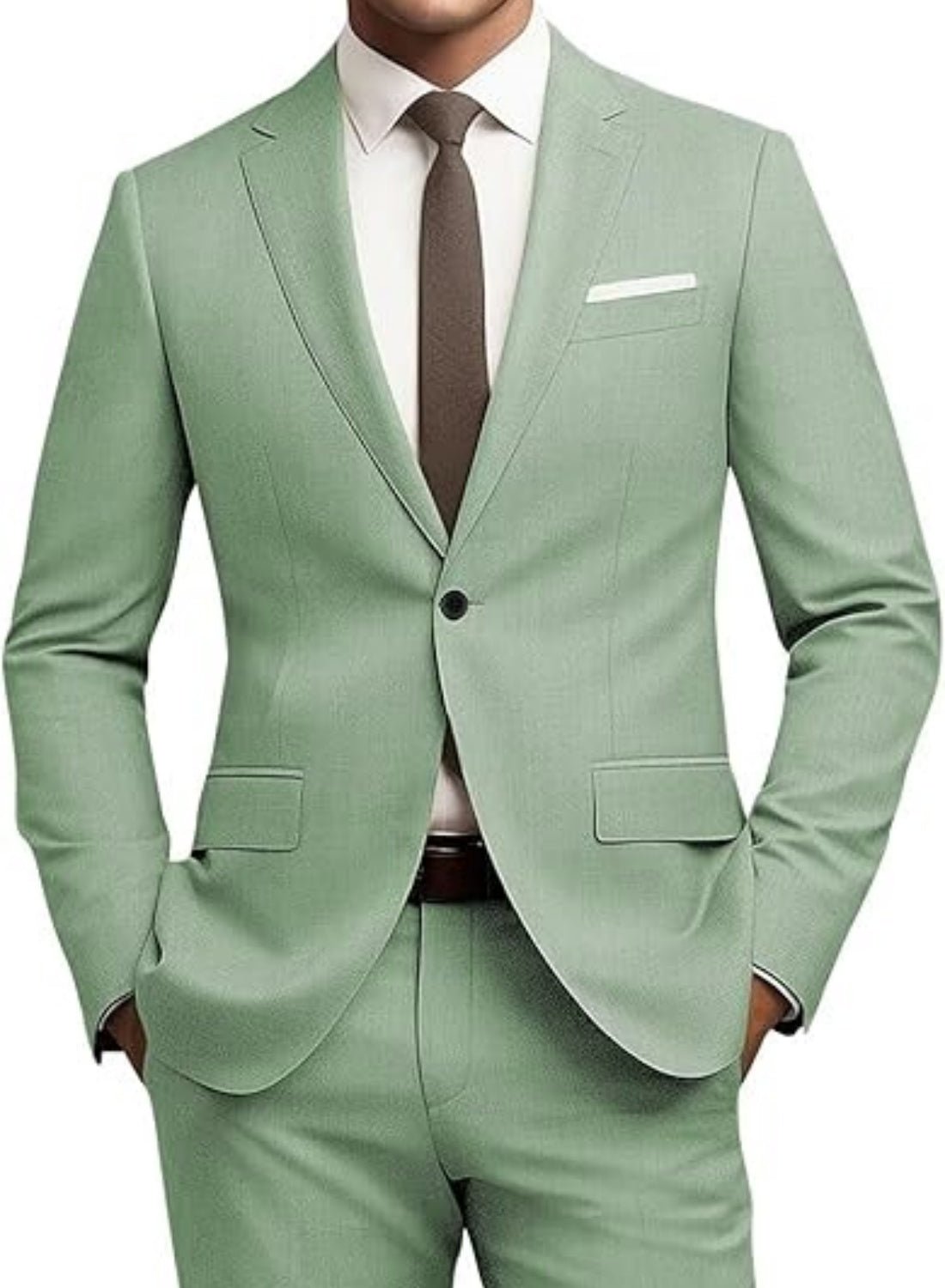 Men's Suit Slim Fit 2-piece Set Casual Business Set - IVOIRART.COM